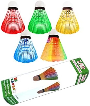 ZHENAN LED Badminton Shuttlecocks Lighting Birdies Shuttlecock Glow in The Dark Badminton for Indoor Outdoor Sports Activities