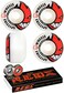 Spitfire 52mm Wheels Bighead White/Red Skateboard Wheels - 99a with Bones Bearings - 8mm Bones Reds Precision Skate Rated Skateboard Bearings (8) Pack - Bundle of 2 Items