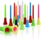 Crestgolf Rubber Cushion Top Plastic Golf Tees Mixed Colors Pack of 50pcs