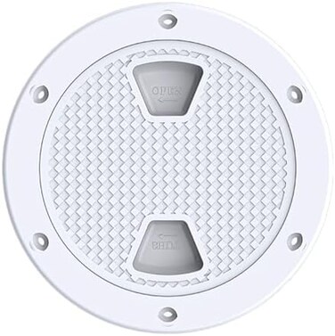 فتحة تفتيش دائرية سوداء مانعة للانزلاق من SEAFLO مقاس 4-8 بوصات مع غطاء قابل للفصل