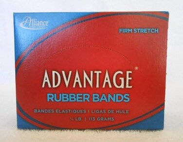 أربطة مطاطية من Alliance المطاط 26189 Advantage مقاس #18، 1/1.8 كجم تحتوي على 370 إصابة (3" x 1/16"، كريب طبيعي)