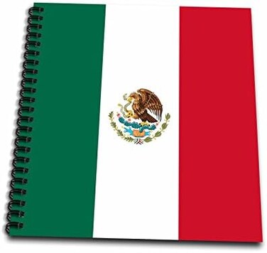 3dRose db_158374_2 World Flag of Mexico-Mexican Green White Red Vertical Stripes-Eagle Serpent Cactus Coat of Arms-Memory Book, 12 by 12-Inch