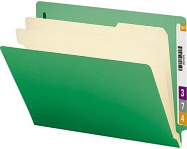 ملف مصنف مصنف Smead End Tab، 2 فواصل، نهاية 5.08 سم، الحروف الأبجدية، أخضر، 10 لكل صندوق (26837)