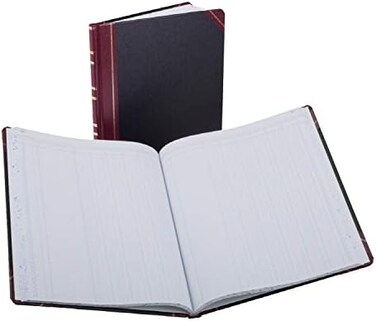 Boorum &amp; Pease Series Columnar Book, 6 Column, 150 Page, Black/Red (1602 1/2-150-6)