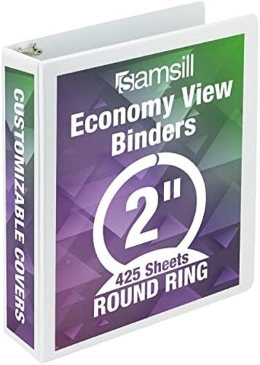 حامل ثلاثي من Samsill Economy، ابيض 2 بوصة