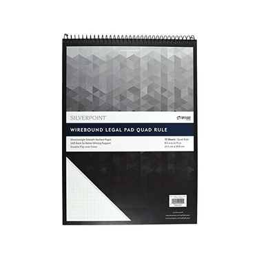 by 
		 Top Flight Top Flight Silverpoint Wire Pad, Heavy Back, Quadrille Rule, 8.5 x 11.75 Inches, 70 Sheets, Protective Cover, Blue/Black (51070)