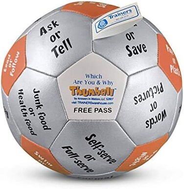 Trainers Warehouse 'Trainers Warehouse 6'' Thumball Collection, 32 Prompts for Conversation, Team Building, Relationship and Training'