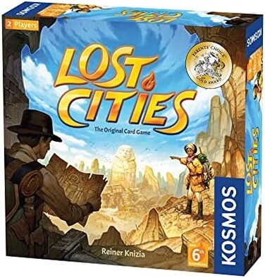 Thames &amp; Kosmos 691821 Lost Cities: The Card Game   Who Will Discover the Ancient Civilizations?   Strategic Game, 2 Players   Ages 10+, 7.9