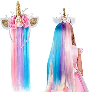 Lorfancy Unicorn Headband for Girls Unicorn Costume Birthday Halloween Party Unicorn Party Supplies Favors