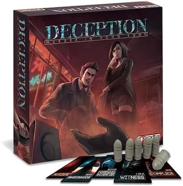 Grey Fox Games Deception: Murder in Hong Kong Board Game, Fast Pace Murder Mystery, 20 min, 4-12 Players, Age 14+ ...Who Among You Can See Through The Lies or is Capable of Not Getting Caught
