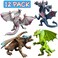 ValeforToy Dragon Toys,12 Piece Assorted Realistic Looking Dragon Figure,4 Inch Mini Dragons Sets with Gift Box, Non-Toxic Safety Materials ABS Vinyl Plastic Dragon,Party Favors Toy for Boys Kids