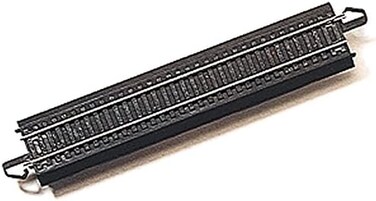 Bachmann Trains - Snap-Fit E-Z TRACK 9&rdquo; STRAIGHT TRACK (4/card) - STEEL ALLOY Rail With Black Roadbed - HO Scale (44411)