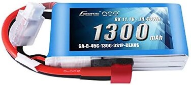Gens ace 11.1V 1300mAh 3S 45C LiPo Battery Pack with Deans Plug for RC Plane Heli Airplane FPV
