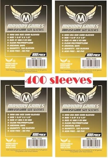 Mayday Games 7039 أكمام شفافة 41x63 مم مقاس 41x63 مم مقاس 4x100 حزمة، 400 كم