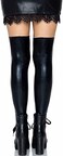 Leg Avenue Women's Wet Look Thigh High Stockings, Black