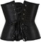 Kranchungel Underbust Corsets for Women Black Corset Top Waist Trainer Fashion Bustier Plus Size Corset, Black, S