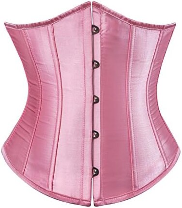 Kranchungel Underbust Corsets for Women Black Corset Top Waist Trainer Fashion Bustier Plus Size Corset, Pink, XL