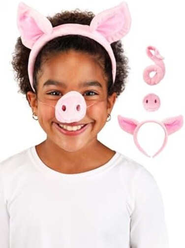 elope Pig Ears Headband Nose and Tail Costume Kit