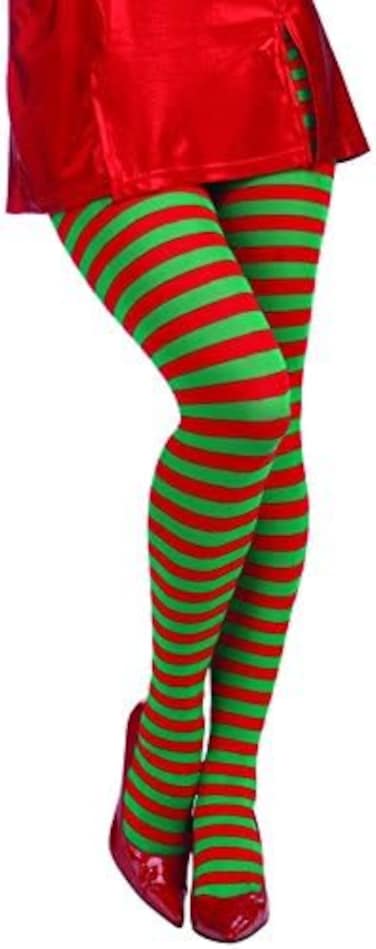 Rubie's Forum Novelties Women Adult Christmas Striped Tights Costume Footwear, Red/Green, One Size US