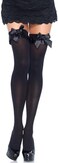 Leg Avenue Women's Ruffle Bow Thigh Highs, Black, One Size