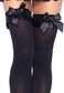 Leg Avenue Women's Ruffle Bow Thigh Highs, Black, One Size