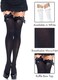 Leg Avenue Women's Ruffle Bow Thigh Highs, Black, One Size