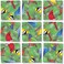 B.Dazzle Scramble Squares Birds of North America 9 Piece Cha