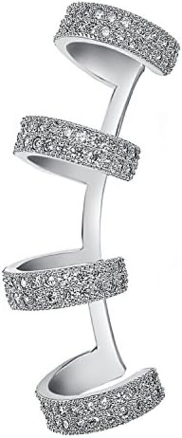 Yoursfs Cuffs Earrings for Women Clip on Non Pierced Ear Cuff Climber Crystal Cz Hypoallergenic Earrings