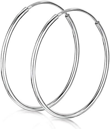 Amberta Women&rsquo;s 925 Sterling Silver Hoop Earrings