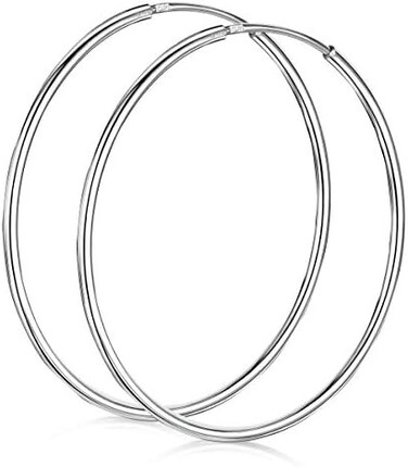 Amberta Women&rsquo;s 925 Sterling Silver Hoop Earrings