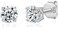 LAVISHE 925 Sterling Silver 4 Prong Cubic Zirconia Stud Earrings for Women, Hypoallergenic, Sizes 2mm-6mm