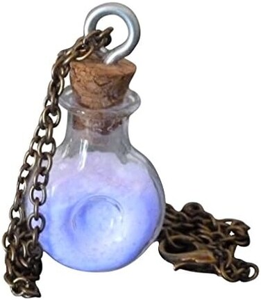 UMBRELLALABORATORY Magical Pixie Necklace Steampunk Fire Kawaii Angel jewelry filled by Glow in The Dark powder