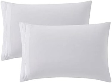Clara Clark Premier 1800 Collection Pillowcase Set - Standard Size, White