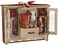 Freida and Joe Bath Body Spa Gift Set in French Vanilla Aromatherapy Fragrance , Includes a Shower Gel, Bubble Bath, Bath Salt, Body Lotion, Body Spray in a Natural Wood Curio