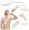 LFJ Bath Brush, 3 in 1 Body Scrubber with Long Folding Handle with Sponge Brush Head and Pumice Shower Head to Eliminate Dead Skin and Reduce Cellulite