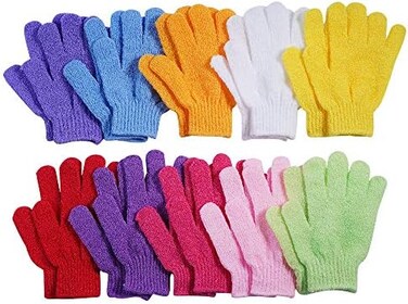 CVNDKN Exfoliating Nylon Bath Gloves, Pairs of 10