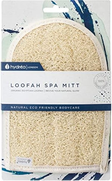 Hydrea London Exfoliating Glove - Organic Egyptian Shower Loofah &amp; Dual-Sided Face Mitt Exfoliator - Body Scrubber for Men &amp; Women, Dead Skin Cell Remover, &amp; Bath Scrub for Deep Exfoliation &amp; Detox