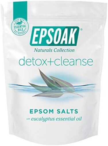 EPSOAK Everyday Epsom Salts - 2 lbs. Detox + Cleanse Bath Salts - Scented Epsom Salt for Bath, Spa, Shower Feet
