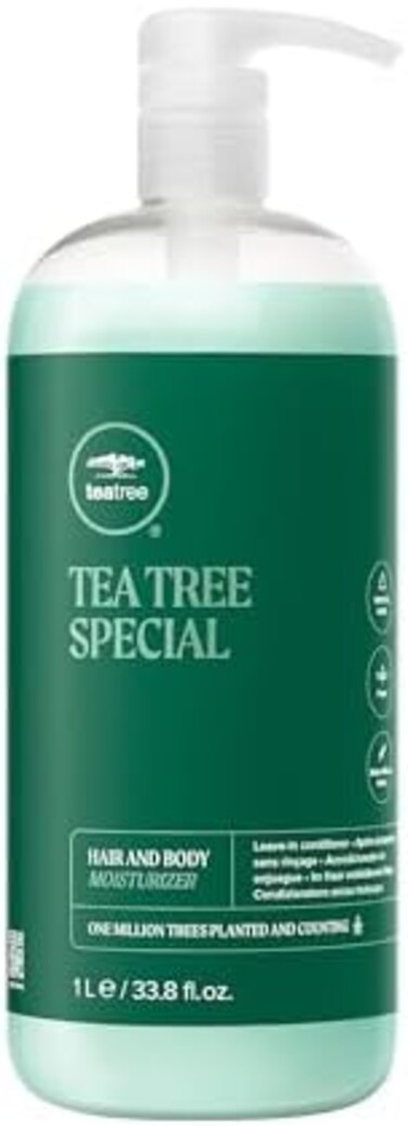 Tea Tree Hair and Body Moisturizer Leave-In Conditioner, Body Lotion, After-Shave Cream, For All Hair + Skin Types, 33.8 fl. oz.