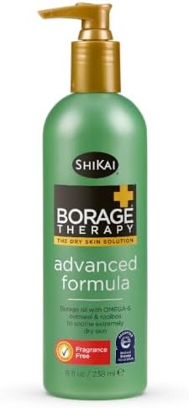 ShiKai Borage Therapy Plant-Based Advanced Dry Skin Lotion, Soothing &amp; Moisturizing Relief for Dry, Irritated &amp; Itchy Skin, Non-Greasy, Sensitive Skin Friendly (Fragrance-Free, 8 Ounces, Pack of 2)