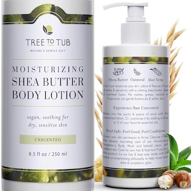 Tree To Tub Real, Sensitive Skin and Eczema Lotion. The Only pH 5.5 Balanced Fragrance Lotion for Psoriasis Treatment &ndash; Best Body Lotion for Women and Men with Organic Soapberries, 8.5 oz&mdash;