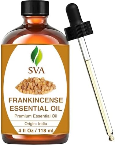 SVA ORGANICS SVA Frankincense Oil 4 fl oz &ndash; 100% Natural Essential Oil with Dropper &ndash; For Diffuser, Hair, Skin, Soap &amp; Candle Making