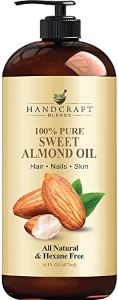 Handcraft Blends 100% Pure Sweet Almond Oil &ndash; All Natural Premium Therapeutic Grade &ndash; Huge 16 OZ - Carrier Oil for Aromatherapy, Massage, Moisturizing Skin &amp; Hair