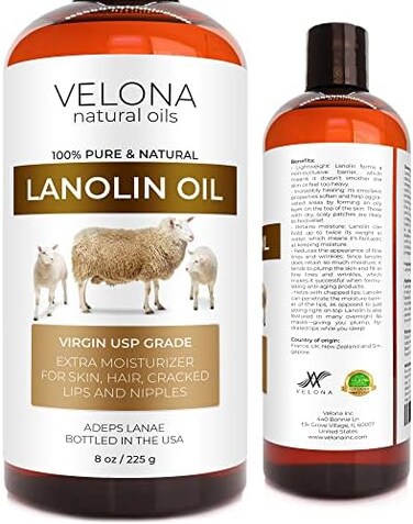 velona Lanolin Oil USP Grade 8 oz   100% Pure and Natural Carrier Oil   Refined, Cold pressed   Skin, Hair, Body &amp; Face Moisturizing   Use Today - Enjoy Results