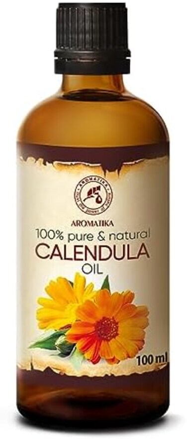 AROMATIKA trust the power of nature Calendula Oil 100Ml, 100% Pure And Natural Calendula Oil, Marigold Oil - Benefits For Skin, Nails, Lips, Hair, Face, Body, And Scalp. Used As A Purifying Agent, Exc