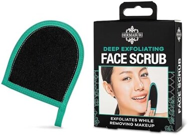 Dermasuri Deep Exfoliating Glove - Exfoliating Mitt Body Scrubber - Korean Skin Scrubber Exfoliator &amp; Dead Skin Remover - Keratosis Pilaris Scrub - Spray Tan Remover - Shower Skincare (1 Pack)