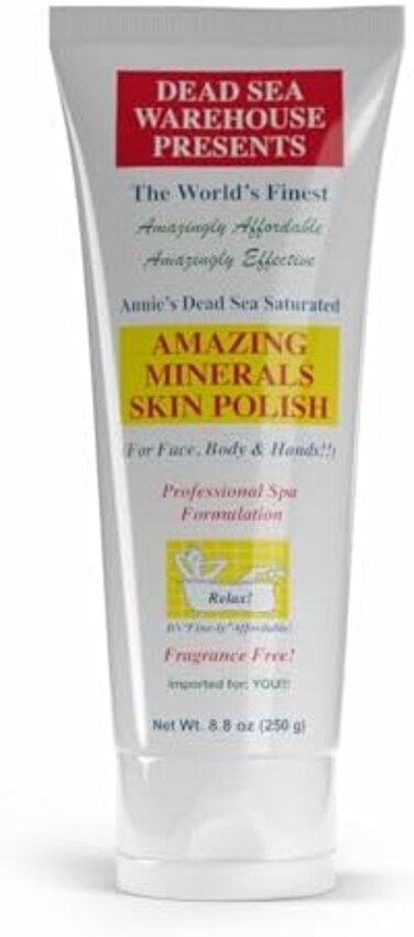 Dead Sea Warehouse Amazing Minerals Skin Polish &ndash; 8.8 OZ &ndash; Dead Sea Salt Face &amp; Body Scrub &ndash; All Natural Exfoliating Cleanser