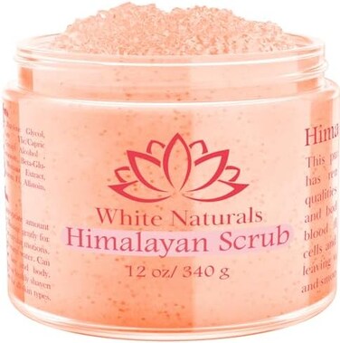 White Naturals Himalayan Salt Body Scrub, Floral Scrub For Women, Soft Skin Care Scrub, Removes Dead Skin Cells, Natural Exfoliation For Face, Feet, And Hands, Deep Cleansing And Moisturizing, Large 1