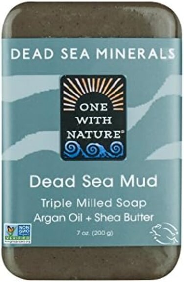 One With Nature Dead Sea Mud Dead Sea Minerals Soap, 7 Ounce Bar