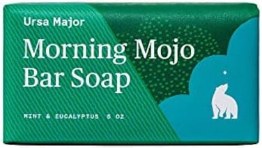 Ursa Major Natural Bar Soap   Morning Mojo Bar Soap   Exfoliating Soap with Peppermint, Eucalyptus and Rosemary   Formulated for Men and Women   5 ounces